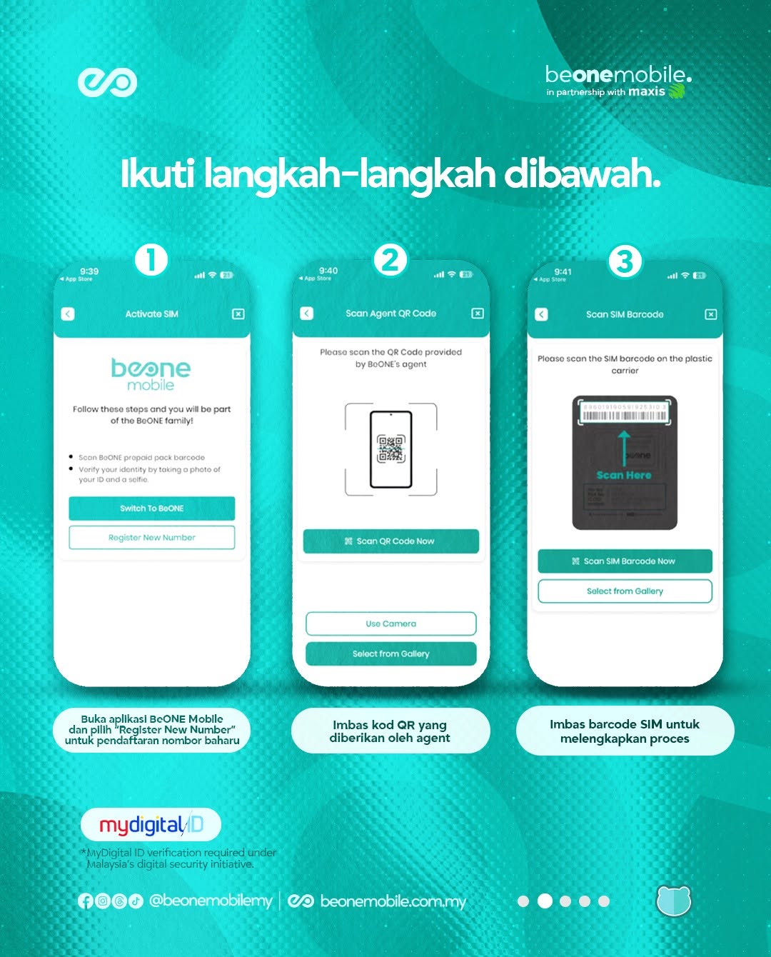 Buka aplikasi, imbas QR agent dan scan barcode SIM
